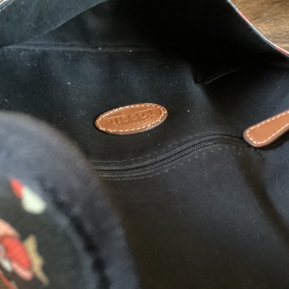 Fossil Coated Canvas Snap Closure Crossbody Handb… - image 4